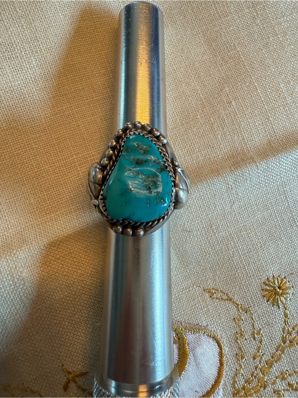 Navajo chunky sterling silver Turquoise ring